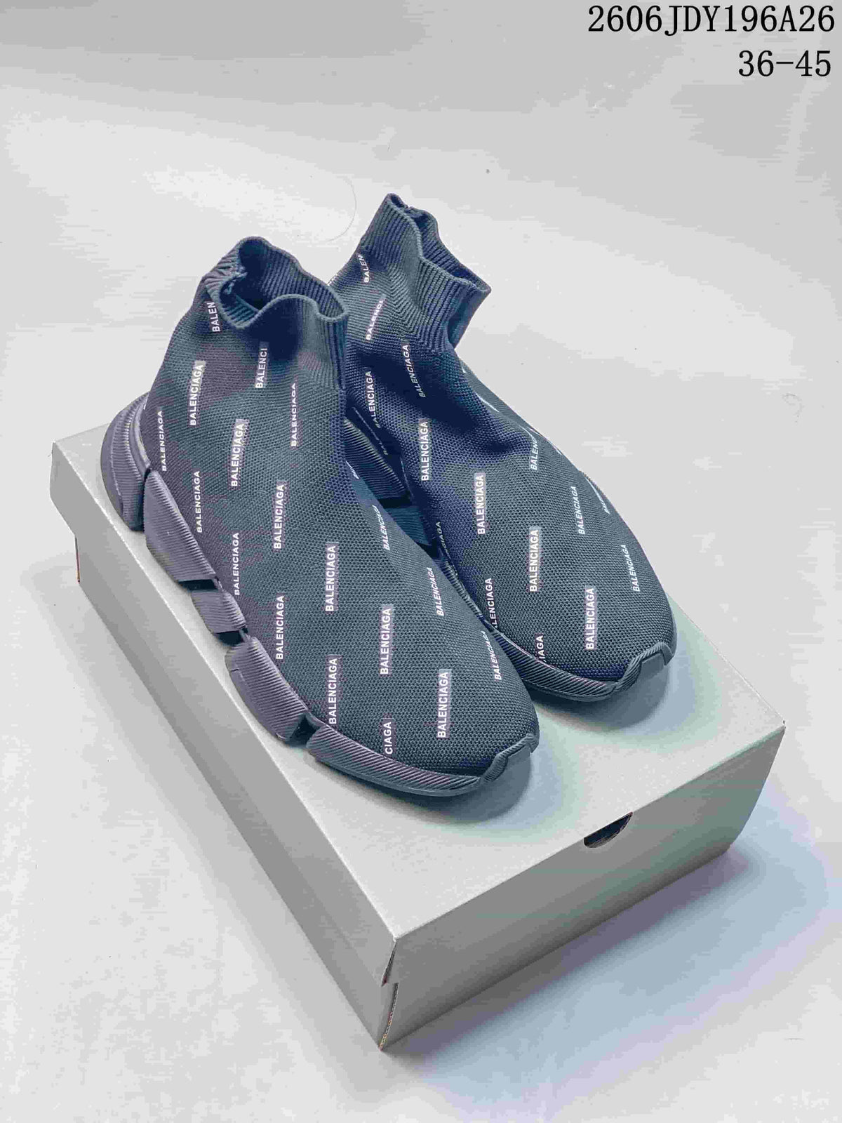 Balenciaga Speed-Style Sock Sneakers in Dark Gray
