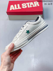 Converse One Star Low-Top Sneakers, White and Green