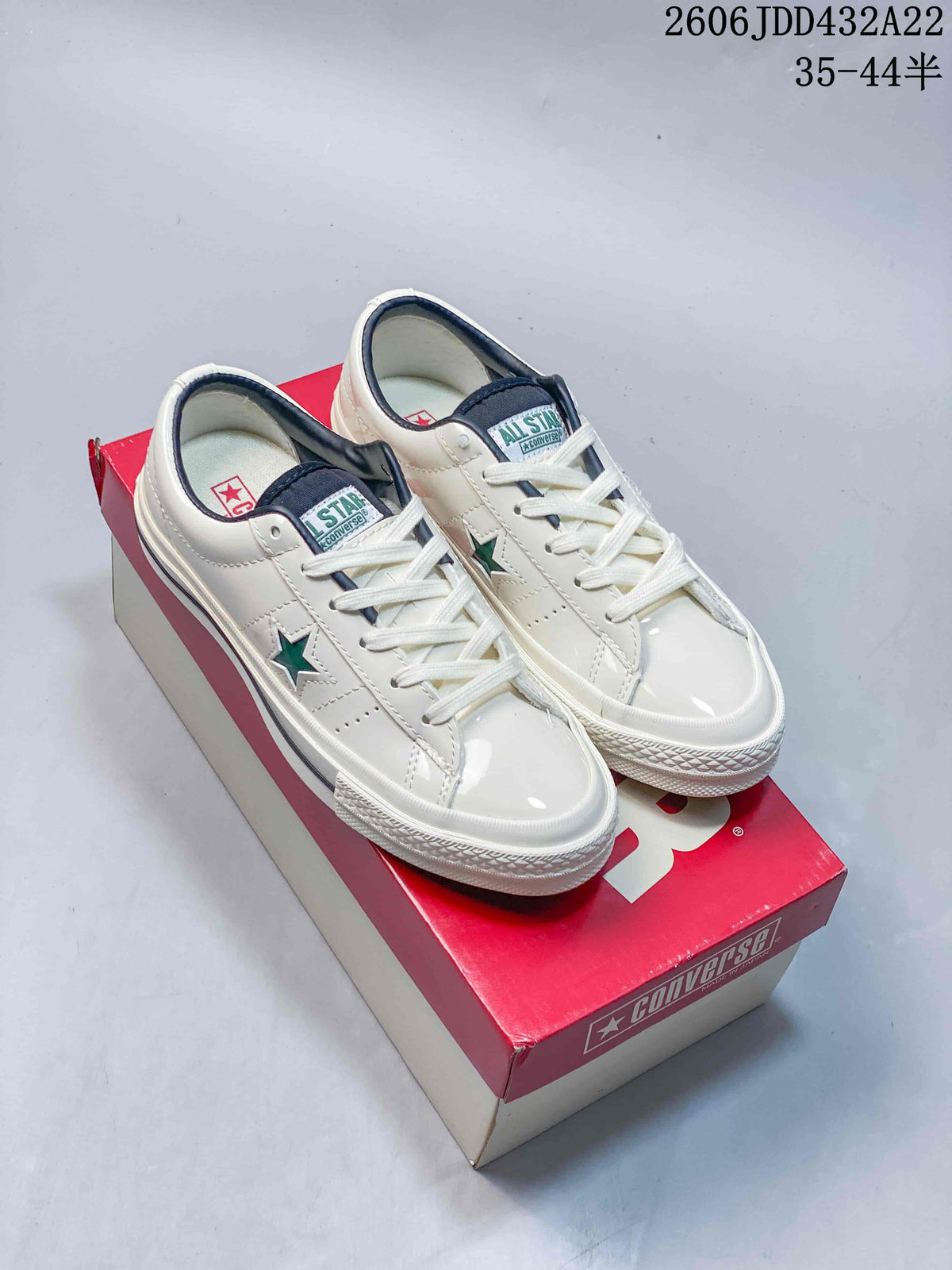 Converse One Star Low-Top Sneakers, White and Green