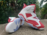 Jordan Air Jordan 6 Sneakers in Red and White