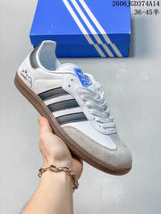 Adidas Originals Samba Low-Top Sneakers, White with Gum Sole