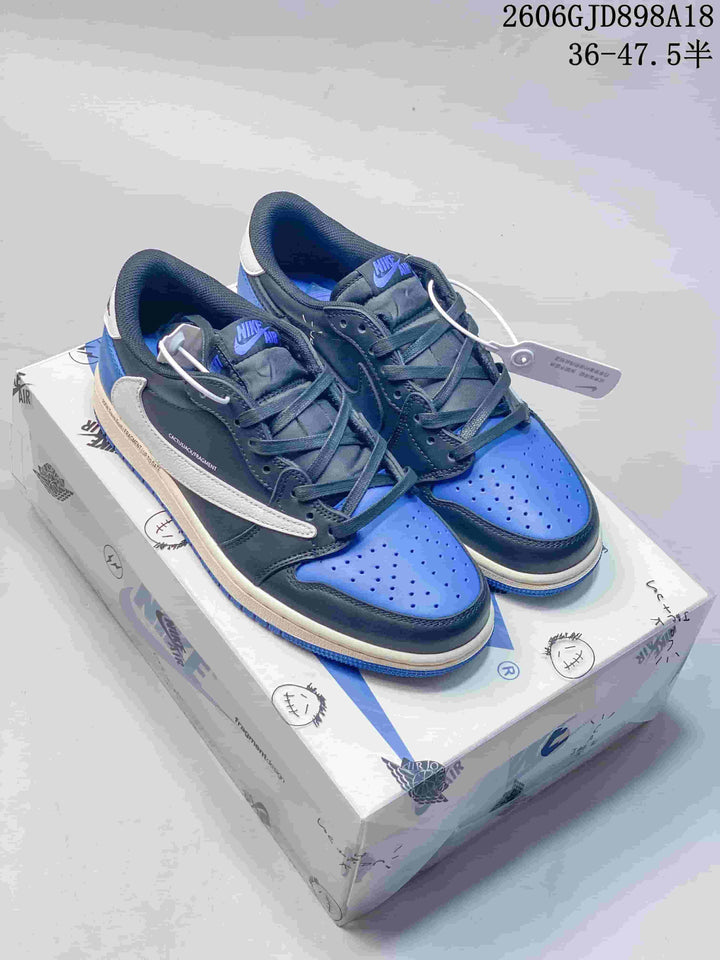 Jordan 1 Low Travis Scott Fragment Blue Sneakers