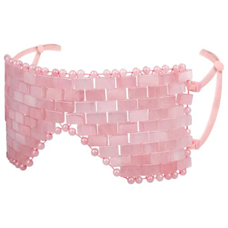 Rose Quartz Jade Eye Mask - Hot & Cold Facial Mask for, Cooling & Skincare, Sensitive Light Safe with Spatula Applicator, Pink Gemstone Design to Dark Circles & Puffiness, & Collagen Boosting, Beauty Sleep Mask, Gemstone, Selfcare Routine