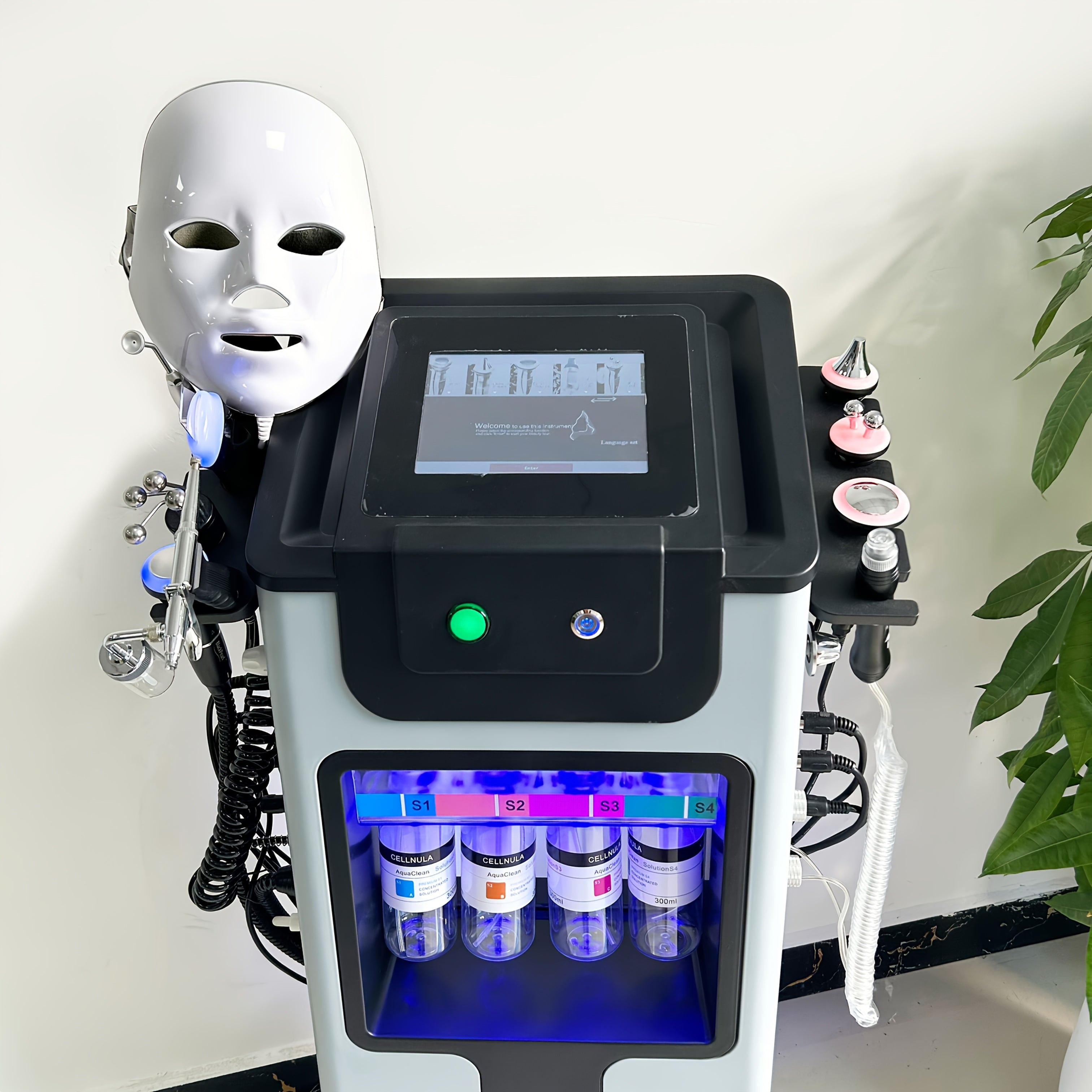 Refreshing Summer Skin Care-Beauty Instrument Hydrographic Instrument 11 in 1\u002F10 in 1, Spray Scrub, Moisturising Toning, Exfoliation, Matching Advanced Mask, Suitable for Beauty Salon\u002FHome\u002FUnit, Preferred Gift