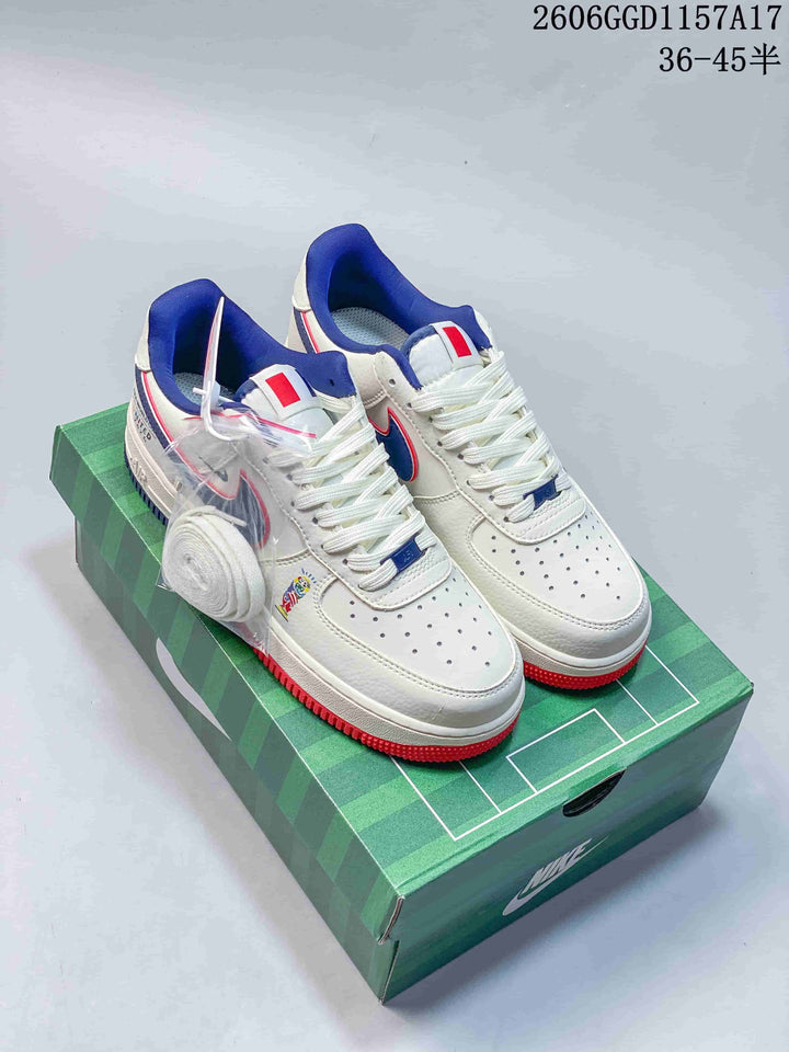 Nike Air Force 1 Low White Blue Red Sneakers