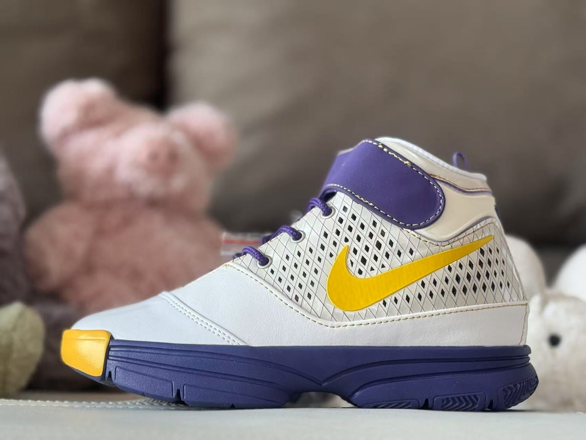 Nike Kobe 2 Kids Basketball Sneakers White Purple Yellow
