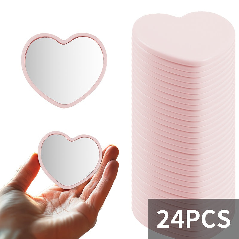 1\u002F24\u002F48pcs Portable Mini Makeup Mirrors - Compact Travel-Friendly Glass Mirrors with Floral Design, No Battery Needed, Perfect for Weddings, Mother'S Day Gifts & On-the-Go Beauty, Wedding Accessories, Polished Finish, Durable Plastic Frame