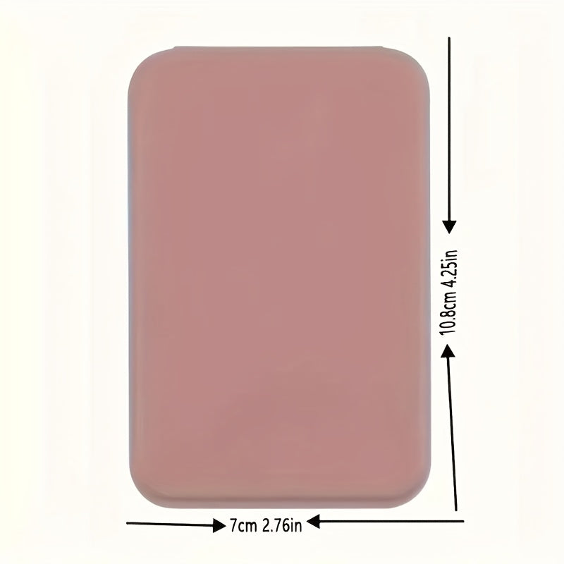 1 Elegant Folding Mini Makeup Mirror with PU Stand, Portable Glass Vanity Tabletop and Hand Wash-Friendly - Perfect for Dorms & Desktops – Daily Essential, Dorm Room Musthave, Compact Design, Smooth Finish, Students Essentials, Beauty Enthusiasts