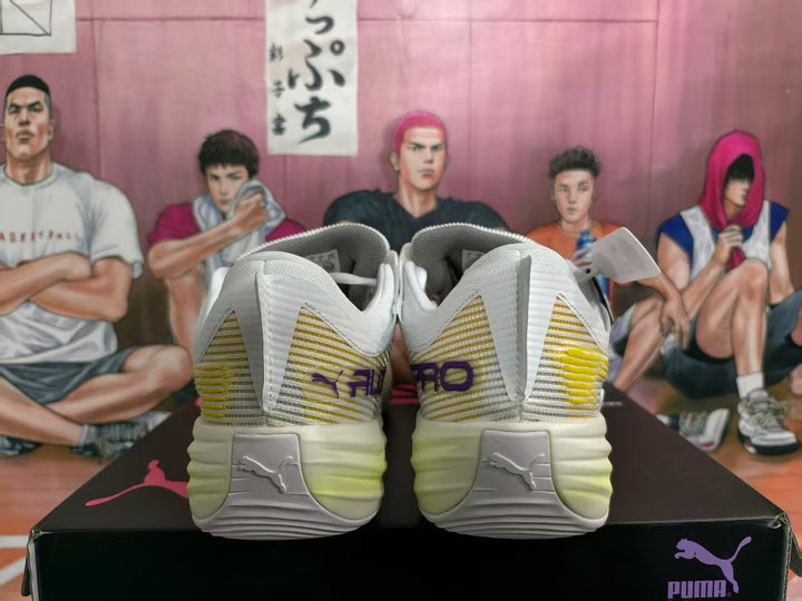 Puma All Pro Basketball Shoes White and Yellow