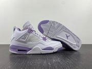 Air Jordan 4 Retro White and Purple Sneakers CT8527-115