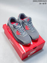 Nike Air Max 90 Gray and Red Low-Top Sneakers