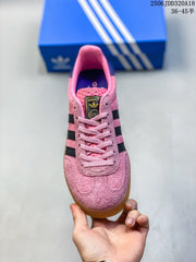 Adidas Gazelle Pink Suede Sneakers with Gum Sole