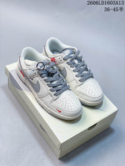Nike Dunk Low Supreme-Style Sneakers in Cream and Grey