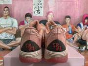 Pink Basketball Sneakers with Wave-Pattern Sole