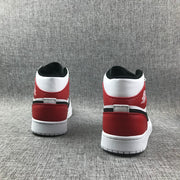 Jordan 1 Mid White Red Black Sneakers 554724-116
