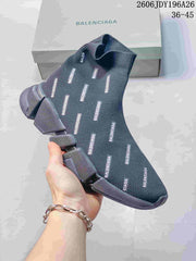 Balenciaga Speed-Style Sock Sneakers in Dark Gray