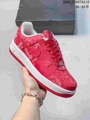 Nike Air Force 1 Low Red Patterned Sneakers 611270ASWPR