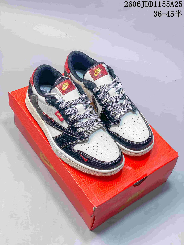 Jordan 1 Low OG SP White and Navy Sneakers