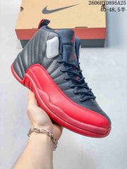 Jordan Air Jordan 12 High-Top Basketball Shoes, Black and Red