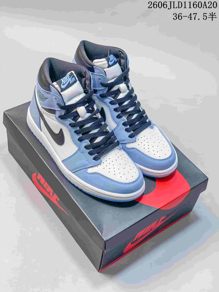 Jordan Air Jordan 1 High Sneakers, White and Blue