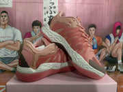 Magenta Low-Top Sneakers with Textured Sole