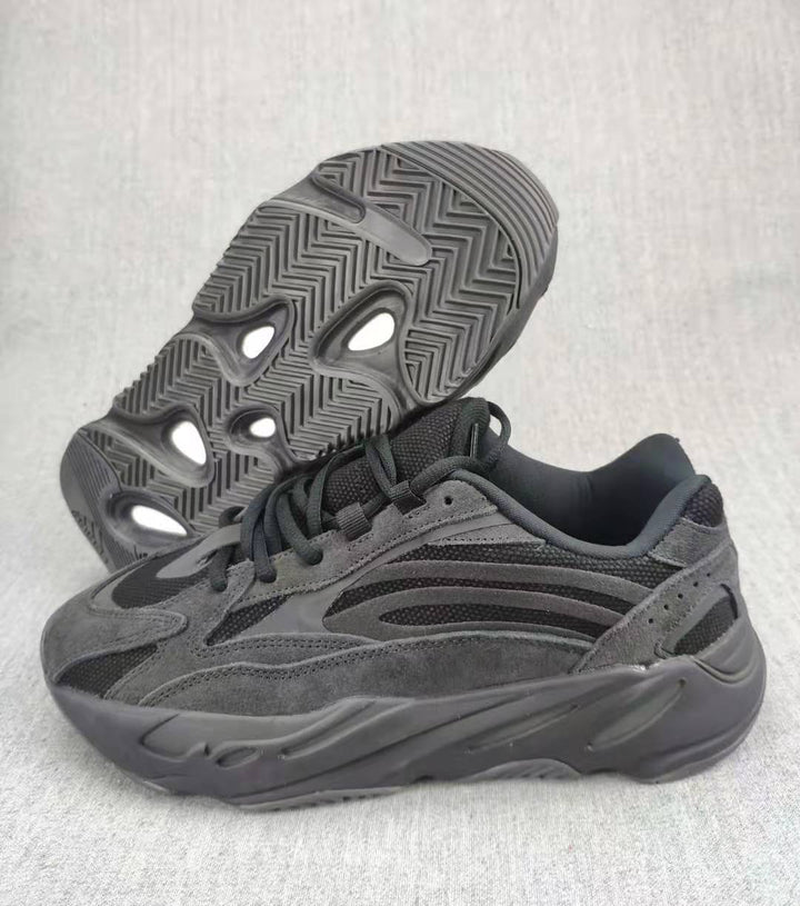 700 V2 Sneakers in Charcoal Black and Gray