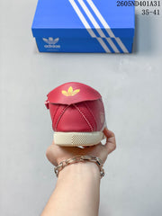 Adidas Samba Vegan OG Red Low-Top Strap Sneakers