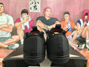 Black and Red Star Chevron Low-Top Sneakers