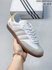 Adidas Originals Samba Low-Top Sneakers, White with Gum Sole