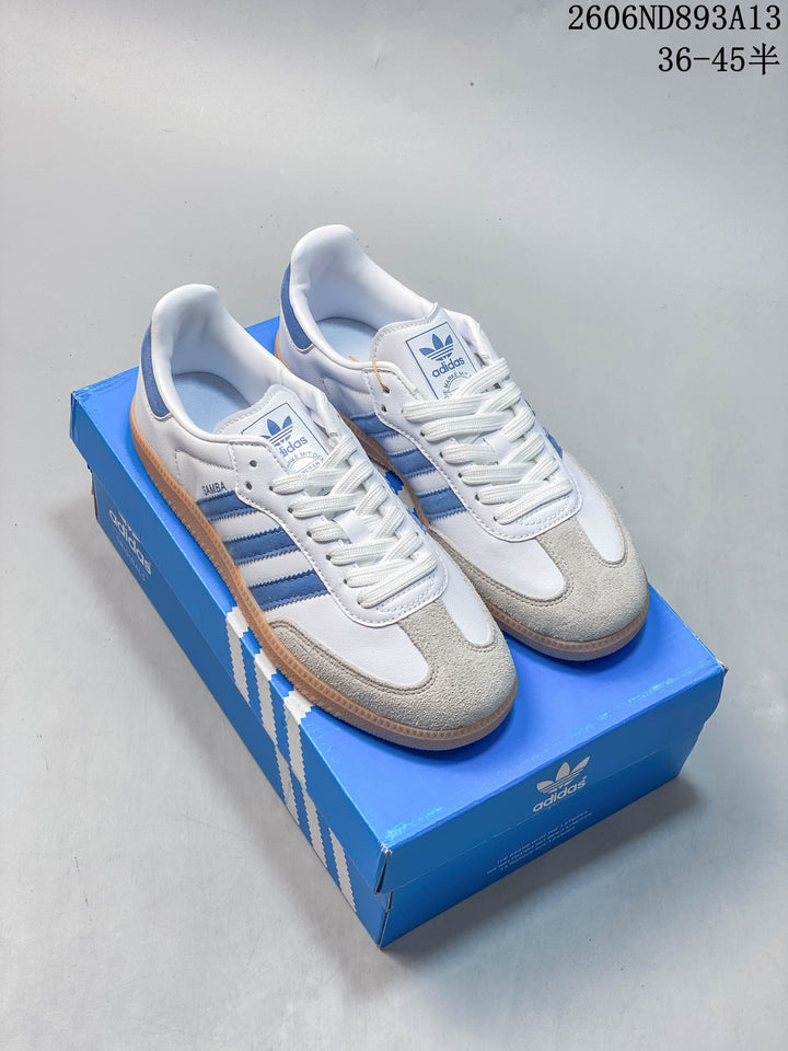 adidas Originals Samba OG Low-Top Sneakers, White Blue