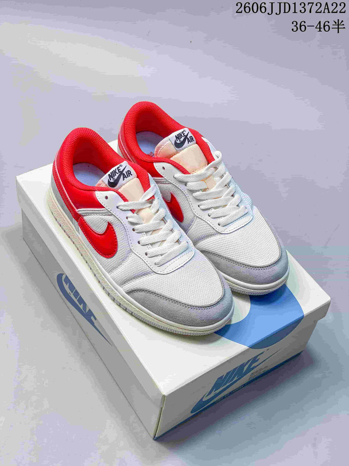 Jordan Skyline Low-Top Sneakers in White, Red and Grey