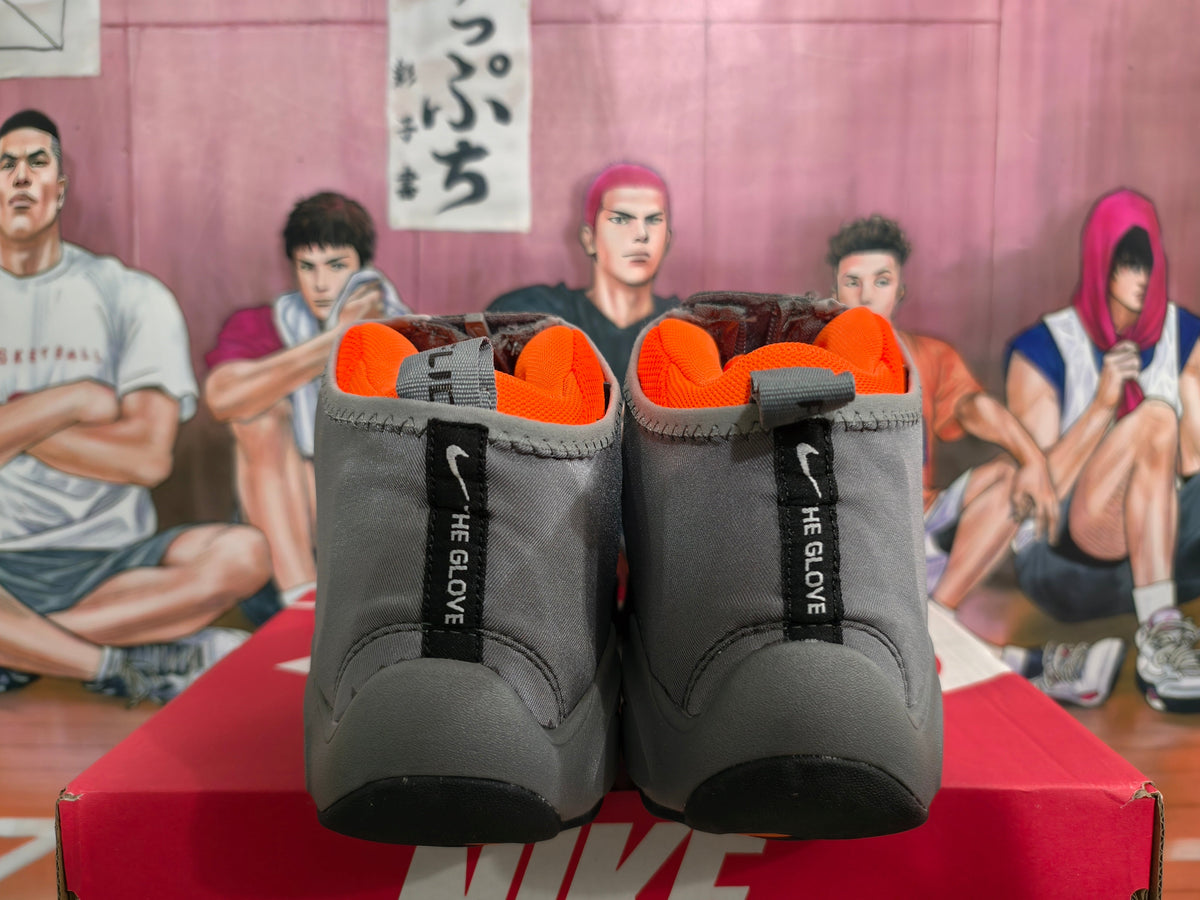 Nike Gray and Orange High-Top Sneakers