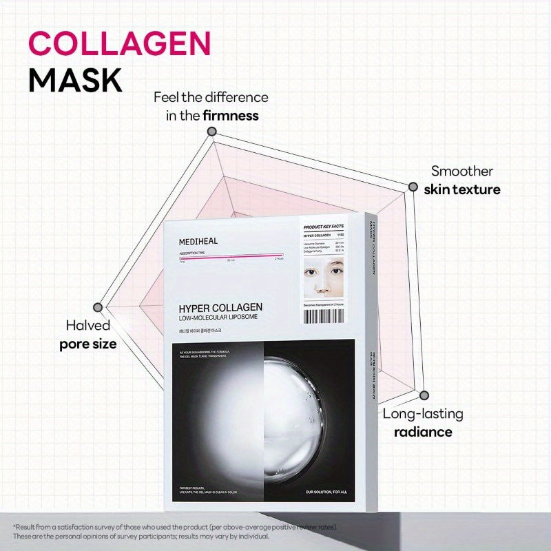 Mediheal Hyper Collagen_Collagen Real Deep Mask 4pcs Collagen Gel Mask for Multilifting Care Achieves Bouncy Light Beige Boosts Pore Elasticity 30mins Quick Care Extra Hydration