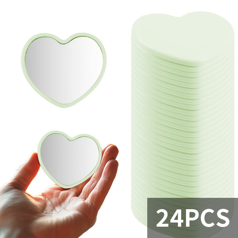 1\u002F24\u002F48pcs Portable Mini Makeup Mirrors - Compact Travel-Friendly Glass Mirrors with Floral Design, No Battery Needed, Perfect for Weddings, Mother'S Day Gifts & On-the-Go Beauty, Wedding Accessories, Polished Finish, Durable Plastic Frame