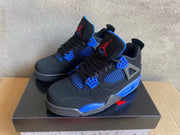Air Jordan 4 Black and Blue High-Top Sneakers