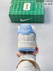 Nike Air Force 1 Low Cream and Blue Sneakers