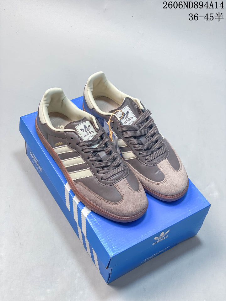 adidas Samba OG Low-Top Sneakers in Brown and Cream