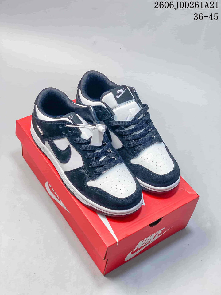 Nike Dunk Low Sneakers in Navy and White