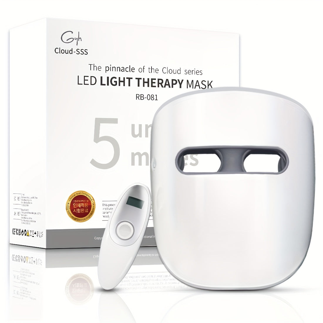 Cloud-SSS RB-081 | -Grade 8-Color LED Light Mask - Wireless, Comfortable, And Designed for Daily Home Skincare - Red & Infrared (630nm\u002F820nm) for Skin, Reduction, And Light Beige
