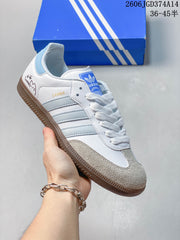 Adidas Originals Samba Low-Top Sneakers, White with Gum Sole