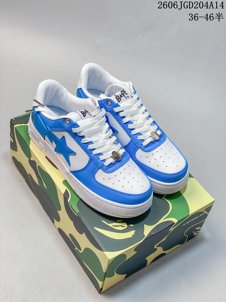 BAPE STA Low-Top Sneakers Blue and White 06JGD204A14