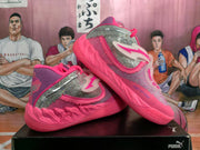 Puma Diamond Concert Basketball Shoes in Pink and Silver