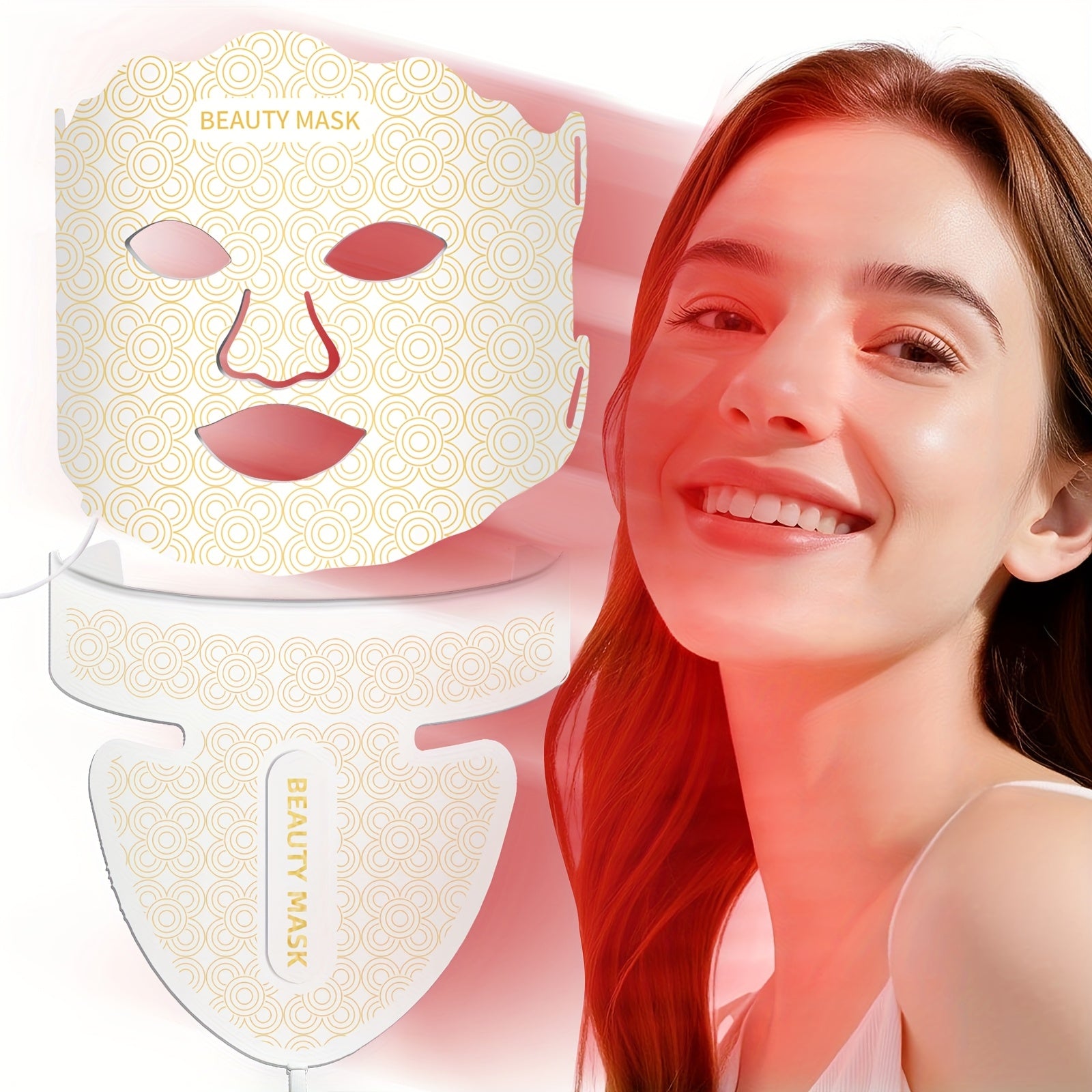 7in 1 LED Color Light Mask Instrument, Use Face - Neck - Chest (93 + 80 LED Light Beads), 1800mAh Rechargeable Lithium Battery, The Controller Can Be Adjusted Light Color, Brightness, Time, Home Travel Essential to Carry The Beauty Tool