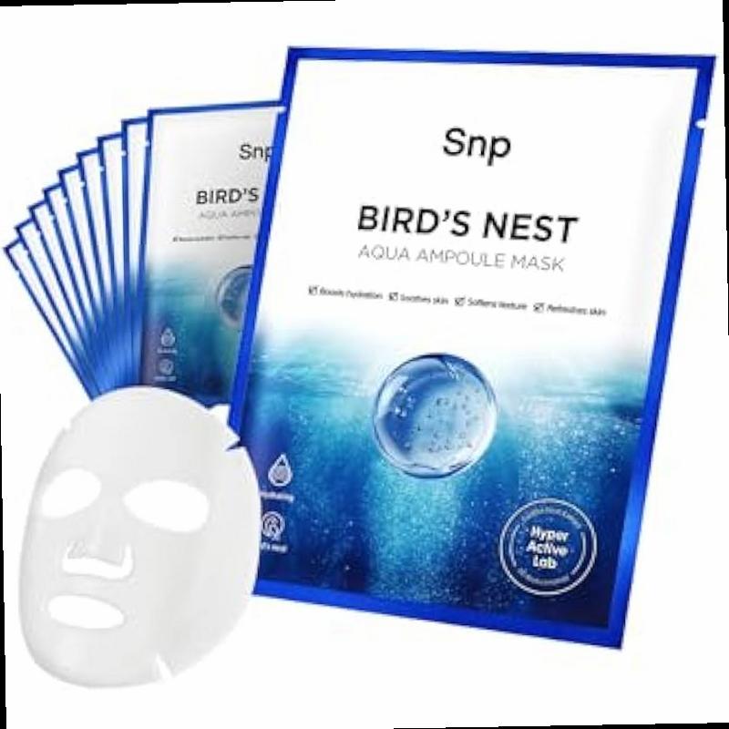 1000mg Bird s Nest Hyaluronic Acid Ampoule Sheet Mask Hyaluronic Acid Sheet Mask Maximum Hydration and Protection for All Dry Skin Types Korean Skincare Facial Mask 10 Sheets