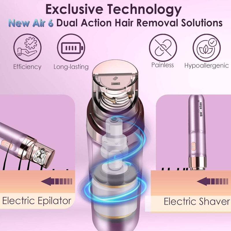 Beauty Epilator+ Hair Remover Women, Hair Removal Device Set, Portable Epilation System, Painless Shaver Body Face Chin Lip, Hair Removal Tool, Epilation System, Handheld Device, Sleek Grooming Tool, Durable Construction, Highquality Epilator