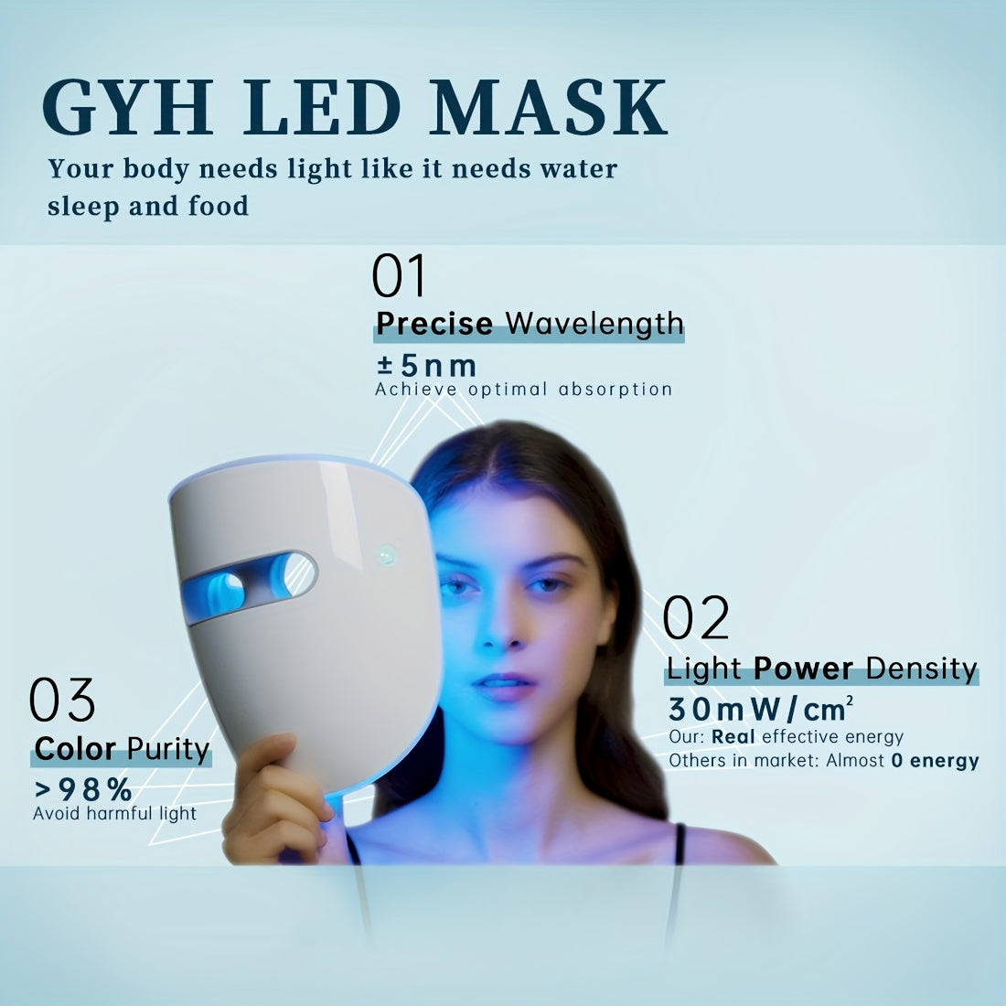 Cloud-SSS RB-081 | -Grade 8-Color LED Light Mask - Wireless, Comfortable, And Designed for Daily Home Skincare - Red & Infrared (630nm\u002F820nm) for Skin, Reduction, And Light Beige