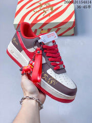 Nike Air Force 1 ’07 Low Sneakers in Brown, White and Red