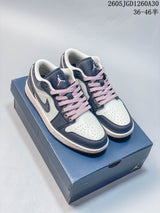 Air Jordan 1 Low Sneakers in Navy, White and Pink
