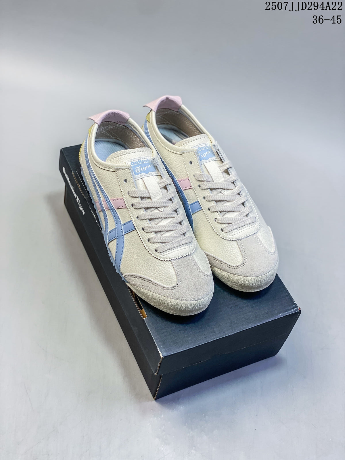 Onitsuka Tiger Mexico 66 Deluxe Sneakers in Cream and Pastel Blue