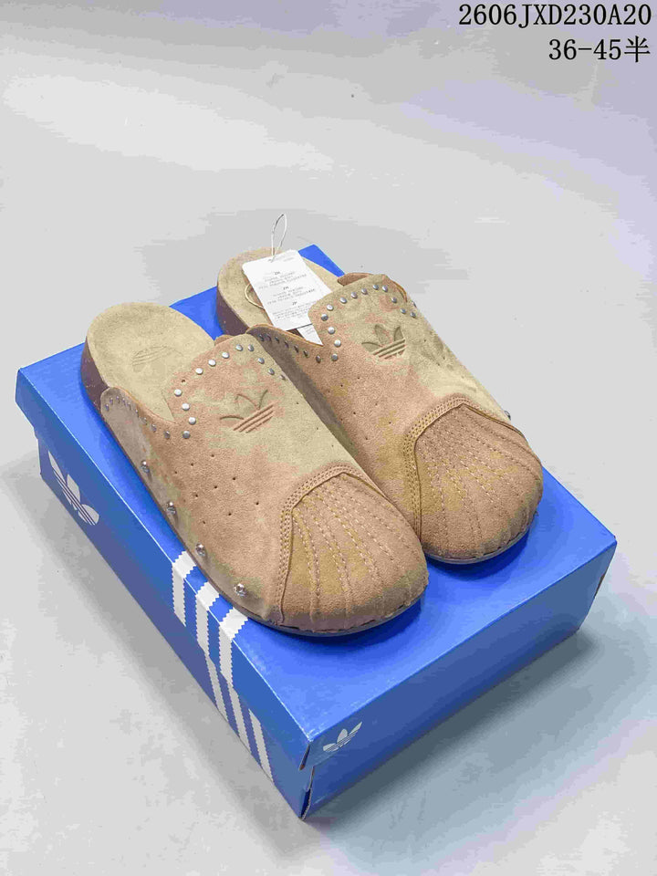 adidas Adimule Studded Mule Slides, Tan, 612400